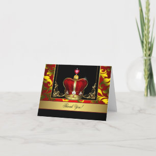 Schwarz Rot Gold Kronen König Prinz Dankeskarten Dankeskarte