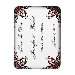 Schwarz-Rot-Gothic-Rollen Save the Date Magnet