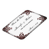 Schwarz-Rot-Gothic-Rollen Save the Date Magnet (Linke Seite)