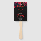 Schwarz-Rot-Gotik-Bläserei-Hochzeitsprogramm Fächer (Vorderseite)