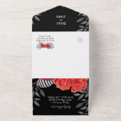 Schwarz-Rot-Gotik-Blumenhandschuh All In One Einladung (Außenbereich)