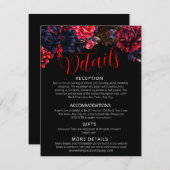 Schwarz-Rot-Gotik-Blütenschwarz-Aufkleberkarte Begleitkarte (Vorne/Hinten)