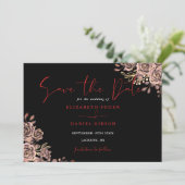 Schwarz-Rot-Gotik-Foto Hochzeit Save The Date (Stehend Vorderseite)