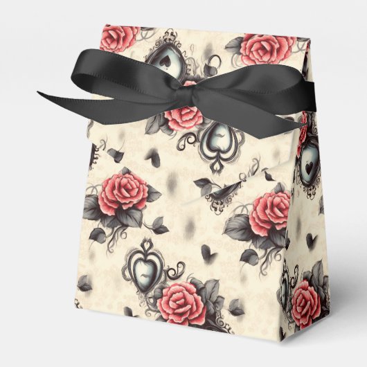 Schwarz-Rot-Gotik-Muster Geschenkschachtel (Vorderseite)