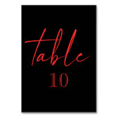 Schwarz-Rot-Gotik-Tischnummer Tischnummer (Rückseite)