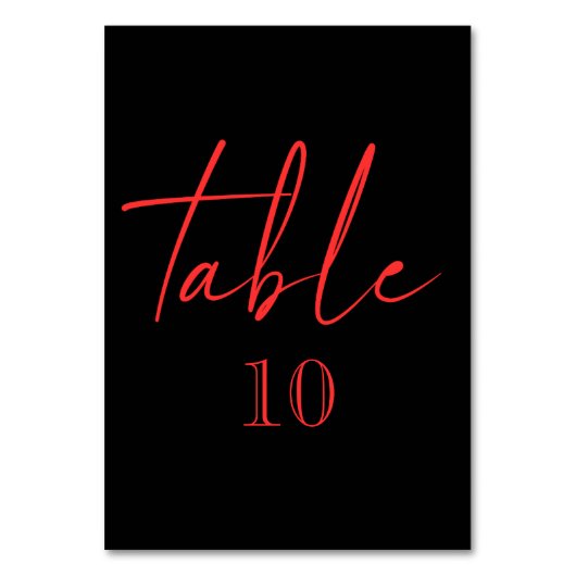 Schwarz-Rot-Gotik-Tischnummer Tischnummer (Rückseite)