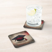 Schwarz-Rot-Graduierungskappe Getränkeuntersetzer (Rechte Seite)