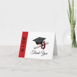 Schwarz-Rot-Graduierungskappe und Tassel Dankeskarte