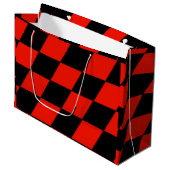 Schwarz/Rot Große Geschenktüte (Vorderseite Schrägansicht)