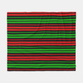 Schwarz Rot Grün Streifen Muster   Fleecedecke (Vorderseite (Horizontal))