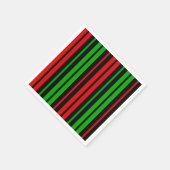 Schwarz Rot Grün Streifen Muster   Serviette (Ecke)