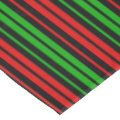 Schwarz Rot Grün Streifen Muster Tischdecke (Schrägansicht)