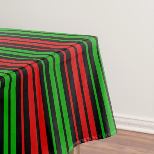 Schwarz Rot Grün Streifen Muster Tischdecke (Beispiel)