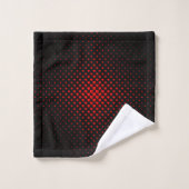 Schwarz-Rot-Halbton-Herz-Muster Badhandtuch Set (Waschlappen)