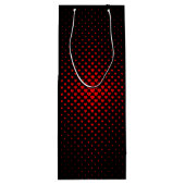 Schwarz-Rot-Halbton-Herz-Muster Geschenktüte Für Weinflaschen (Rückseite)