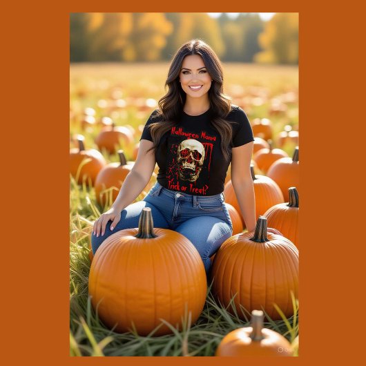 Schwarz-Rot-Halloween-Mama Skull T-Shirt