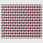 Schwarz-Rot-Harlequin-Muster Geschenkpapier (Flach)
