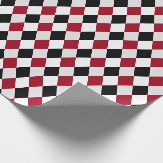 Schwarz-Rot-Harlequin-Muster Geschenkpapier (Ecke)