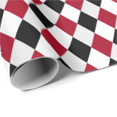 Schwarz-Rot-Harlequin-Muster Geschenkpapier (Rolleneckpunkt)
