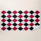 Schwarz-Rot-Harlequin-Muster Strandtuch (Vorderseite)