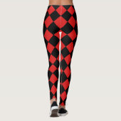 Schwarz-Rot-Harlequin-Prüfmuster Leggings (Rückseite)