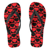 Schwarz-Rot-Herz-Flops Badesandalen (Fußbett)