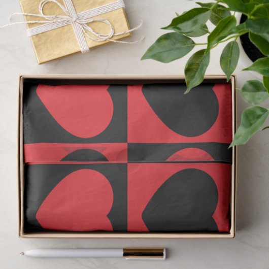 Schwarz-Rot-Herz-Papier Seidenpapier (Geschenk)