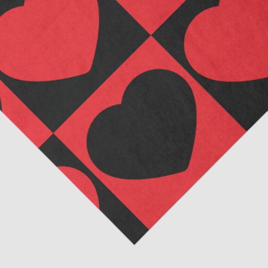 Schwarz-Rot-Herz-Papier Seidenpapier (Detail)