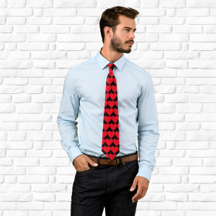 Schwarz-Rot-Herzen-Muster Krawatte
