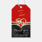 Schwarz-Rot-Hochzeit Geschenkanhänger (Vorderseite)
