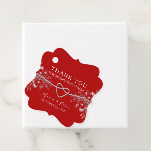 Schwarz-Rot-Hochzeit Geschenkanhänger (Beispiel)