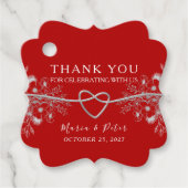 Schwarz-Rot-Hochzeit Geschenkanhänger (Vorderseite)