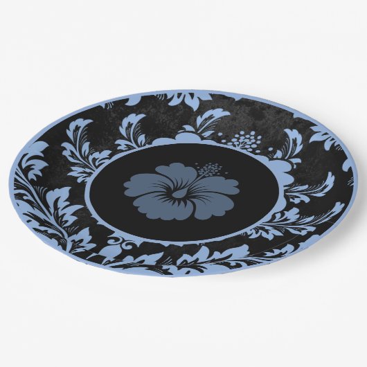 Schwarz-Rot-Hochzeitszettel Pappteller (Schrägansicht)