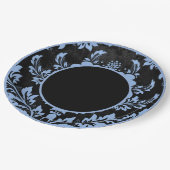 Schwarz-Rot-Hochzeitszettel Pappteller (Schrägansicht)