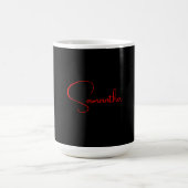 Schwarz Rot Ihr Name Minimalistisch Moderne Kallig Kaffeetasse (Mittel)