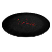 Schwarz Rot Ihr Name Minimalistisch Moderne Kallig Schneidebrett (Ecke)