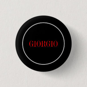 Schwarz Rot Ihr Name Minimalistisch Personal Moder Button