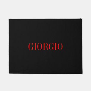 Schwarz Rot Ihr Name Minimalistisch Personal Moder Fußmatte
