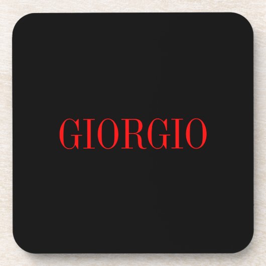 Schwarz Rot Ihr Name Minimalistisch Personal Moder Getränkeuntersetzer (Vorderseite)