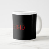Schwarz Rot Ihr Name Minimalistisch Personal Moder Jumbo-Tasse (Vorderseite Rechts)