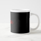 Schwarz Rot Ihr Name Minimalistisch Personal Moder Jumbo-Tasse (Rechts)