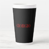 Schwarz Rot Ihr Name Minimalistisch Personal Moder Milchtasse (Vorderseite)