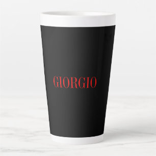 Schwarz Rot Ihr Name Minimalistisch Personal Moder Milchtasse
