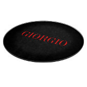 Schwarz Rot Ihr Name Minimalistisch Personal Moder Schneidebrett (Ecke)