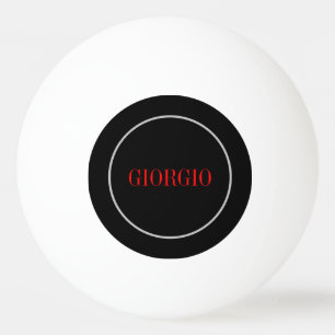 Schwarz Rot Ihr Name Minimalistisch Personal Moder Tischtennisball