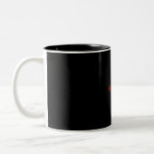 Schwarz Rot Ihr Name Minimalistisch Personal Moder Zweifarbige Tasse (Links)