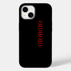 Schwarz Rot Ihr Name Minimalistischer Moderner Sti iPhone 14 Hülle