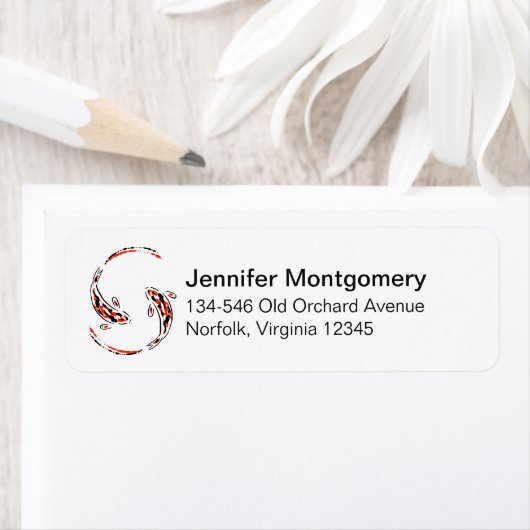 Schwarz & Rot Japanisch Koi Fisch Künstlerisch (Insitu)