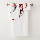 Schwarz & Rot Japanisch Koi Fisch Künstlerisch Badhandtuch Set (Insitu)