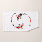 Schwarz & Rot Japanisch Koi Fisch Künstlerisch Badhandtuch Set (Handtuch)